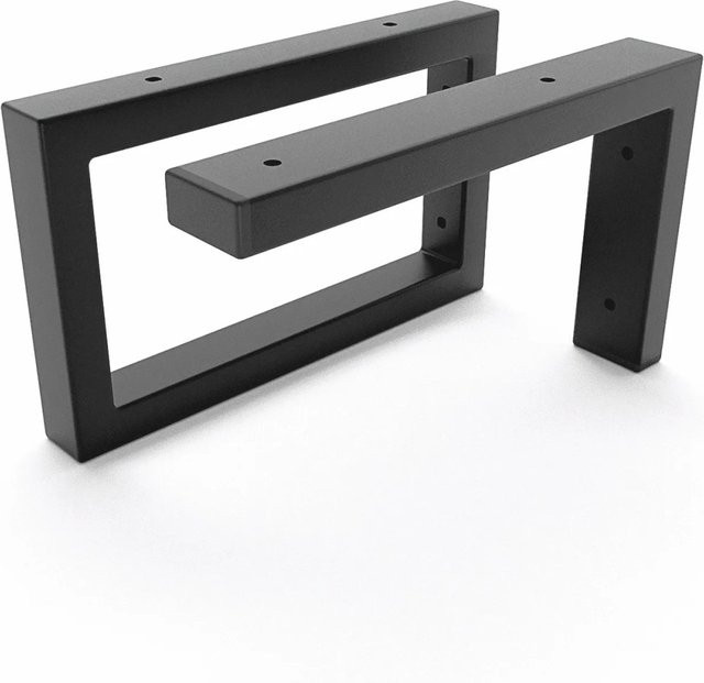 HEVVA Waschtischhalterung RHEIN-MAIN 2er Set Schwarz Metall, Höhe: 15 cm, Tiefe: 25 cm - Bild 1