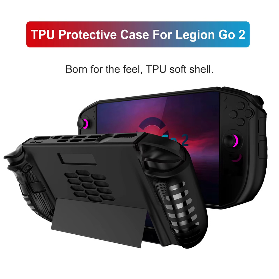ALLOYSEED TPU Dockable Hülle für Legion Go 2 mit ergonomischem Fallschutz-Griffcase und Anti-Kratz-Design in Schwarz - Bild 2