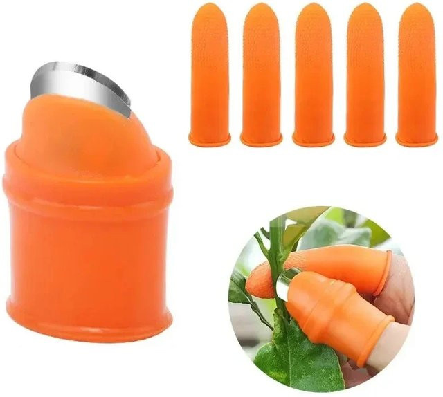 Daumenmesser zum Ernten und Schneiden von Gemüse in Orange - Bild 1