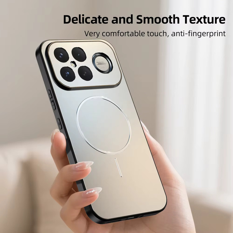 Magnetische Matte Schutzhülle für Xiaomi 17 Pro Max, 15, 14T, POCO F8 Ultra Pro und X6 in Grau mit MagSafe Unterstützung und Frosted Finish - Bild 4
