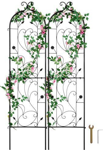 VEVOR Rankhilfe 2er-Set aus rostfreiem Metall, Rankgitter und Kletterhilfe für Gartenblumen, Rosen oder Gurken, B/H: 38 x 152 cm - Bild 1