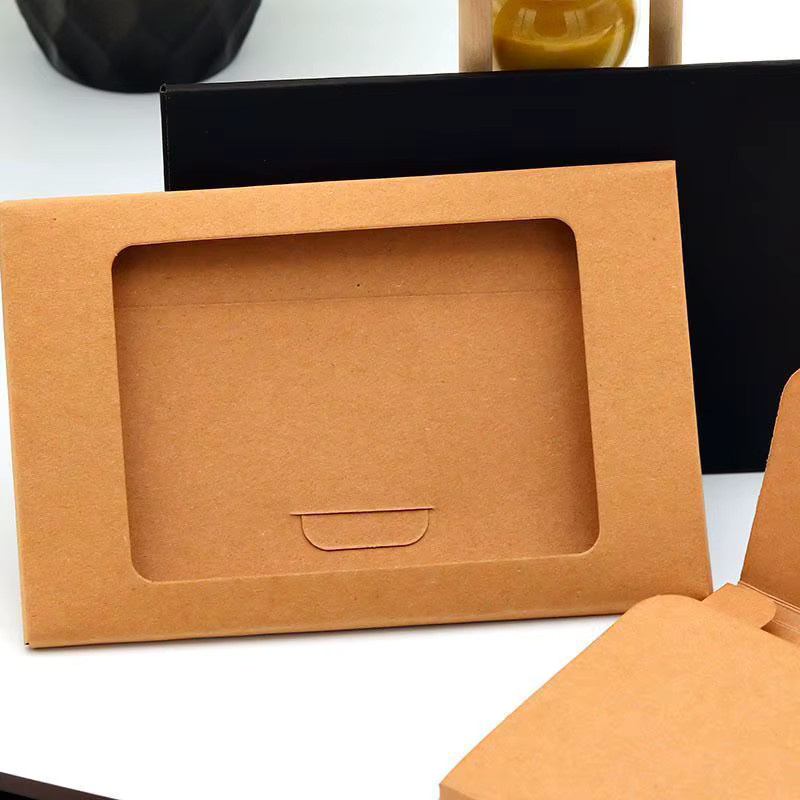 50-teiliges Geschenkbox-Set aus Kraftpapier in Umschlagform mit Fenster für Hochzeiten, Partys und Weihnachten, Farben: Weiß und Braun - Bild 2