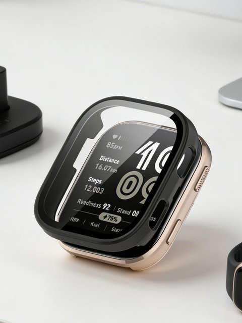 Amazfit Bip 6 Displayschutzfolie, Gehärtetes Glas, PC-Stoßstangenschale - Bild 1