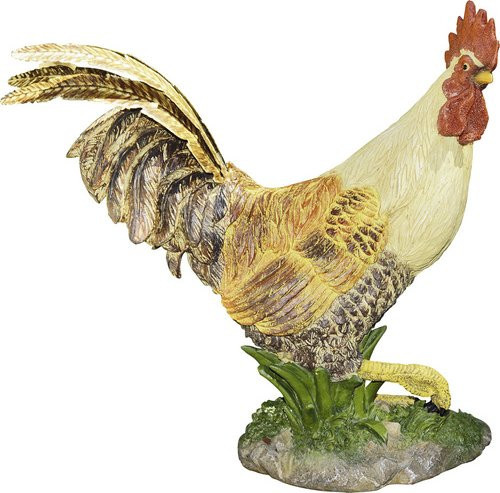 GRANIMEX Teichfigur Tony Hahn mit Metallfeder aus Polystone in Bunt - Bild 1