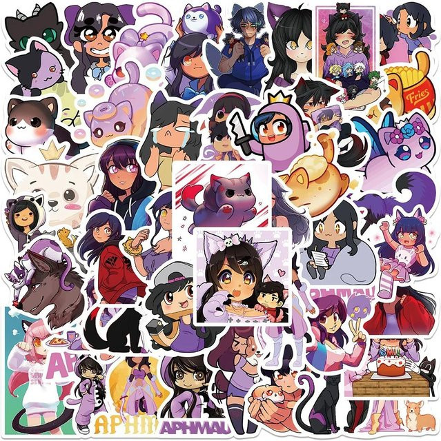 GOGOTU Aphmau Graffiti-Aufkleber, 50-teiliges Set, Bunt - Bild 1