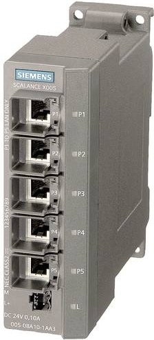 Siemens Industrial Ethernet Switch 6GK5005-0BA10-1AA3 10/100MBit/s in Grau - Bild 1