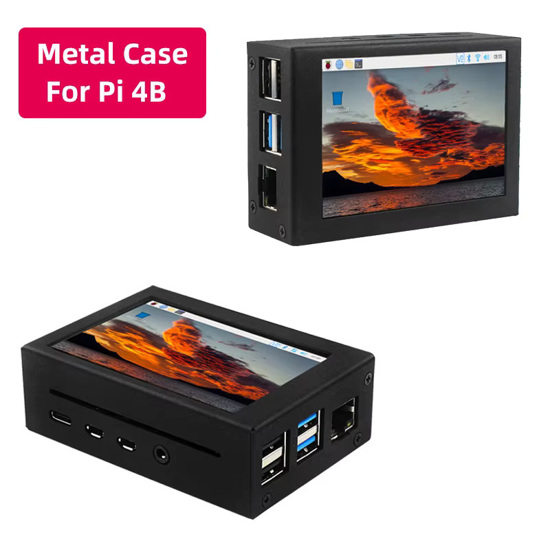 Raspberry Pi 3.5 Zoll LCD-TFT-Touchscreen Display mit Lüfter und Gehäuse für Raspberry Pi 4 Modell B, 3B+ oder 3B in Schwarz - Bild 4