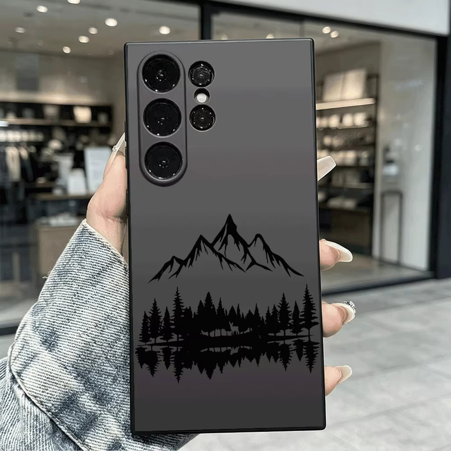 Stoßfeste TPU-Schutzhülle mit Berg- und Seelandschaft für Samsung Galaxy S22 S23 S24 S25 S26 Ultra sowie A16 A35 A55 in Schwarz oder Weiß - Bild 2