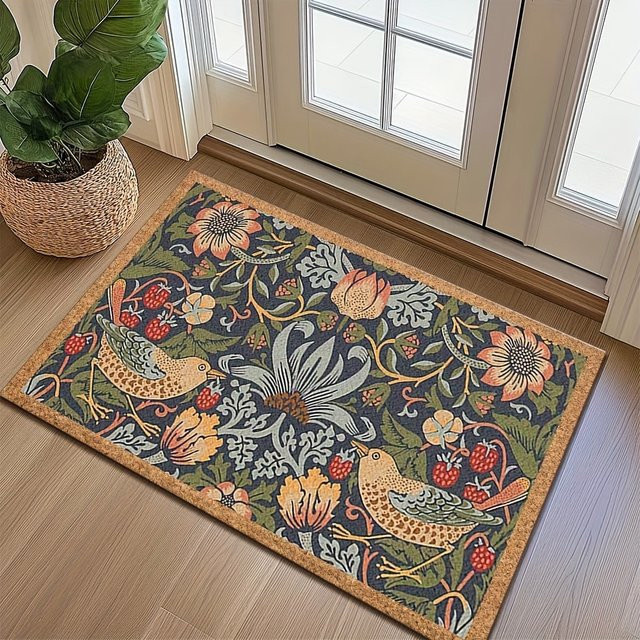 VIKAMA Vintage Fußmatte mit Gartenmuster in Multicolour, Rechteckig, B/T: 60 x 40 cm - Bild 1