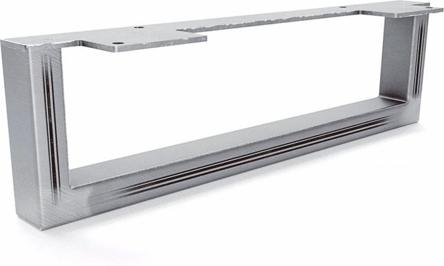 HEVVA Möbelbein GRAZ aus Rohstahl in Silber Matt, Höhe: 10 cm, Tiefe: 35 cm - Bild 1
