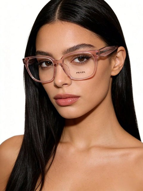 Prada VPR17Z Korrektionsbrille, Vollrand, Square, Acetat, Silber, Pink - Bild 1