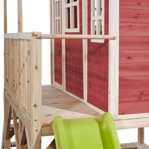 EXIT Toys Loft 550 Holzspielhaus Spielturm, rot, B/H/T: 190 x 253 x 382 cm - Bild 2
