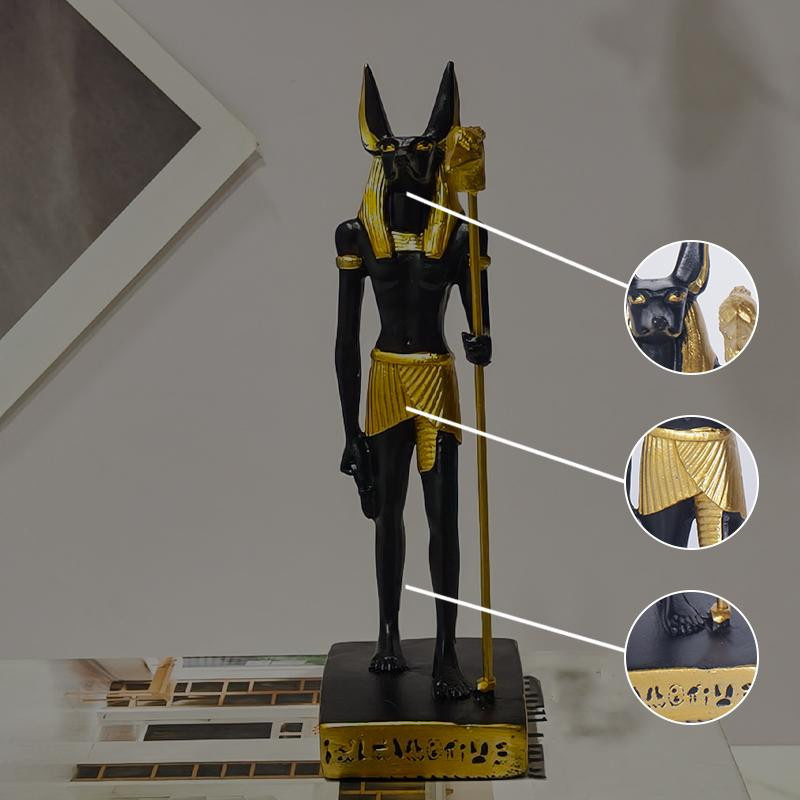 Anubis Statue aus Kunstharz von Simplistic Living Home in Schwarz und Gold zur Dekoration für dein Zuhause - Bild 3