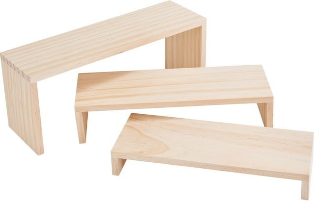 VBS Holz-Regal Treppenstufe 3er-Set in Beige - Bild 1