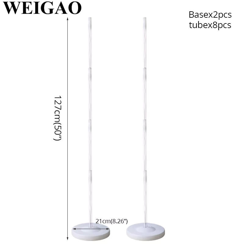 WEIGAO Ballonsäulenständer transparent, Bogenballonshalter für Hochzeit, Geburtstag und Babyparty, Höhe: 127 cm - Bild 3