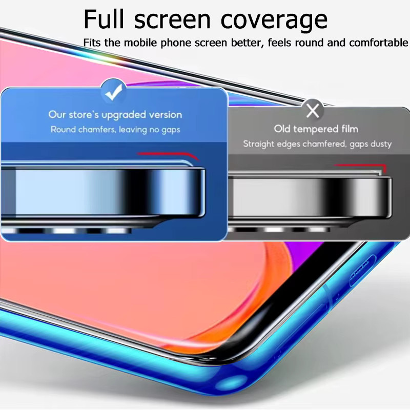 3er-Set gehärtetes Glas als Displayschutz für Realme 8 Pro, 6,4 Zoll, transparent, mit Fingerabdruck-Entsperrung und Anti-Explosions-Schutz - Bild 2