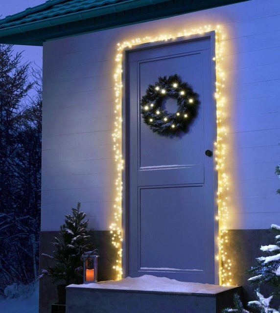 Lumineo LED Lichterkette warmweiß mit 440 LEDs und 8 Modi, 550 cm Länge, silberner Draht, IP44 für Außen und Innen - Bild 1