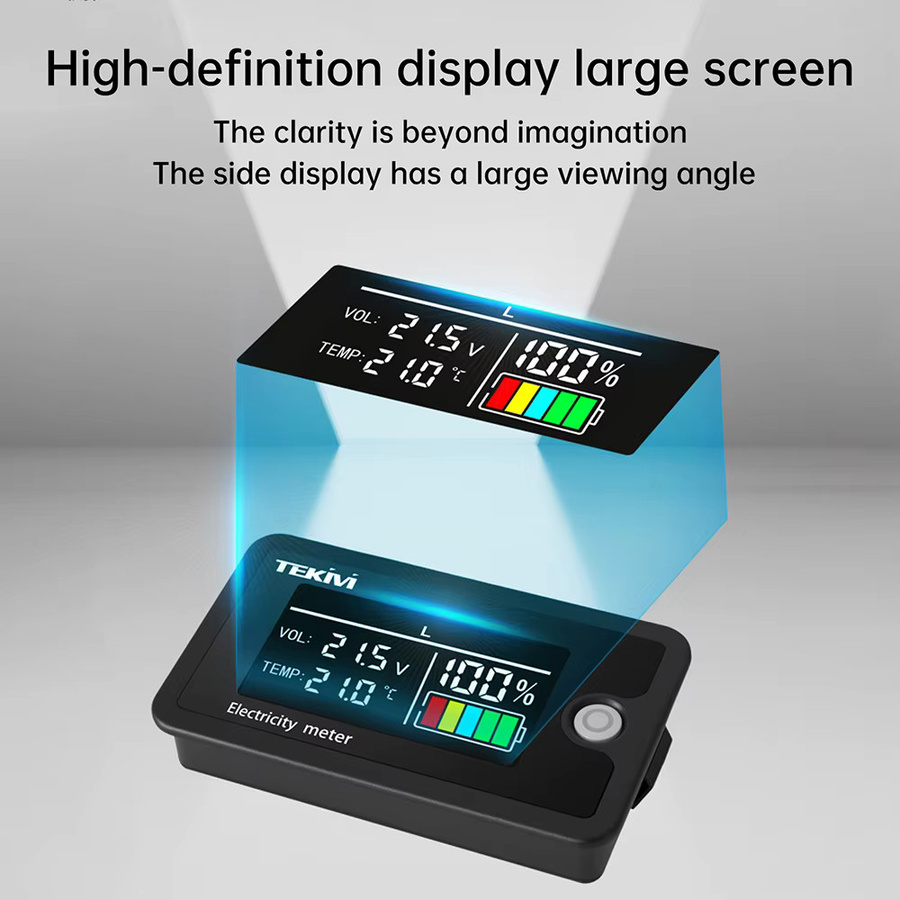 Voktta Digitales DC Spannungsmessgerät mit LCD-Farbbildschirm für 8–100 V zur Messung von Spannung, Leistung und Strom für Lithium-Eisen- und Säure-Batterien - Bild 2
