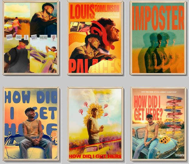 L-Louis T-Tomlinson How Did I Get Here Anime-Poster als selbstklebender wasserfester Papieraufkleber in Mehrfarbig - Bild 1