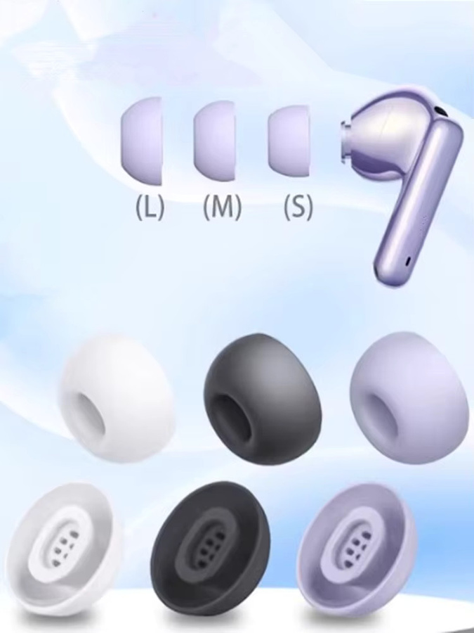 3 Paar Ersatz-Ohrstöpsel für Huawei FreeBuds 6i aus weichem Silikon in Weiß und Multicolour mit Geräuschisolierung - Bild 1