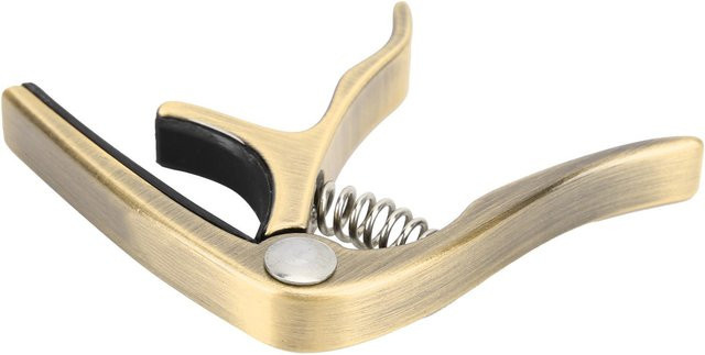 CP-08 Gitarren-Capo für Ukulelen aus Zinklegierung und Silikon in Champagnergold Beige - Bild 1