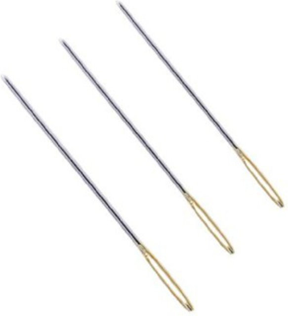 18-teiliges Set aus silbernen Kohlenstoffstahlnadeln mit großem Loch und stumpfer Spitze zum Nähen, Stricken und Sticken - Bild 1