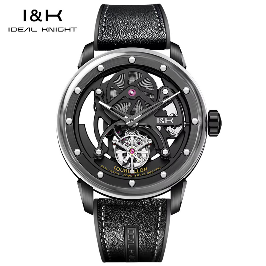 IDEAL KNIGHT Herrenuhr, Automatik, Edelstahl, Schwarz, 5 ATM - Bild 4
