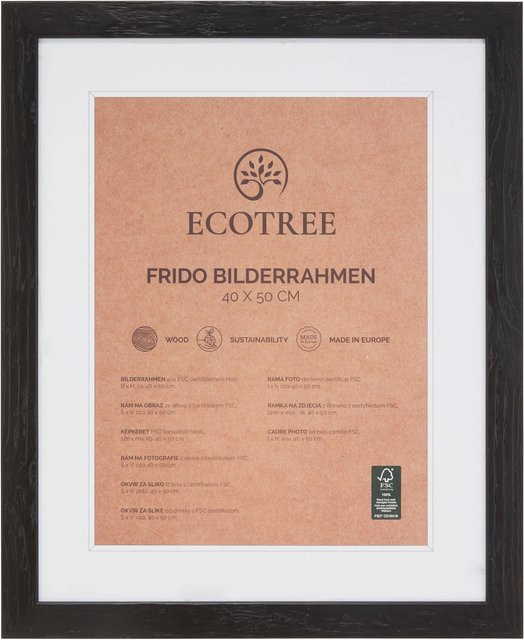 ecoTree Bilderrahmen aus Echtholz in Schwarz, B: 40 cm, H: 50 cm - Bild 1