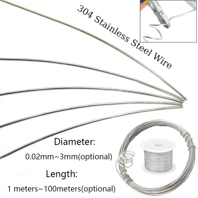 Edelstahldraht aus 304 Edelstahl, vollhart, Farbe: Silber, Durchmesser: 0,02 bis 3 mm - Bild 1