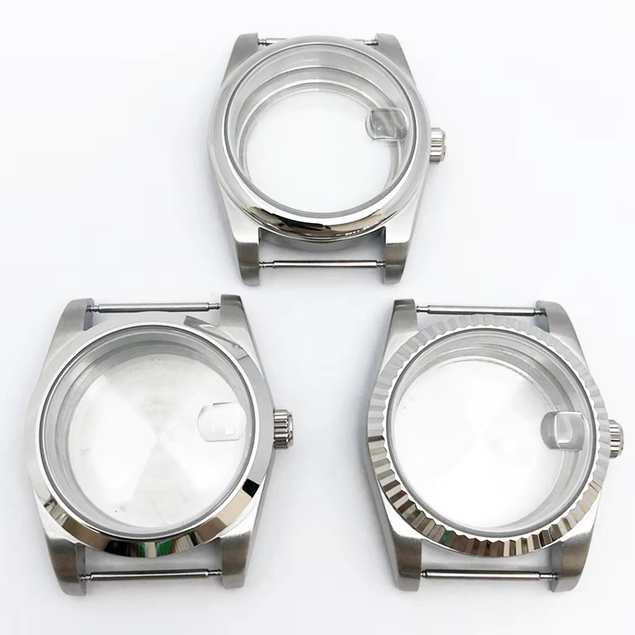 miuksi Uhrengehäuse Edelstahl, Silber, 36mm 39mm, Unisex - Bild 2