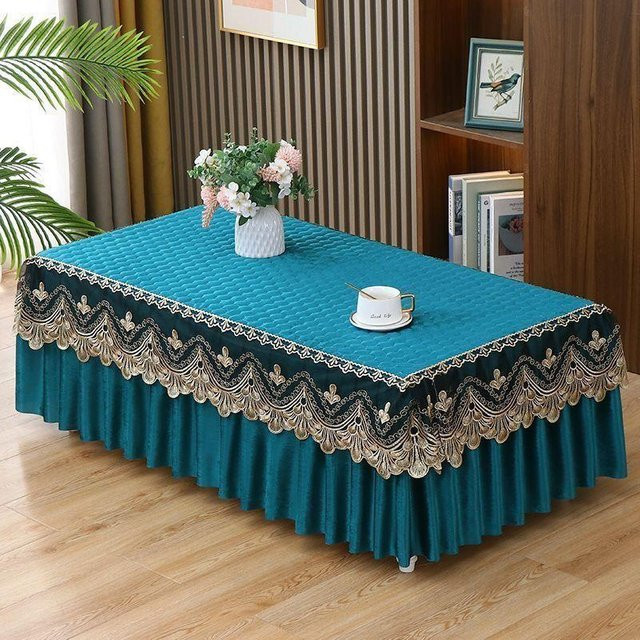 Spitze Tischdecke für den Couchtisch in Rechteckform von Super Six, verdickt und rutschfest, B/T/H: 140 x 75 x 40 cm - Bild 1
