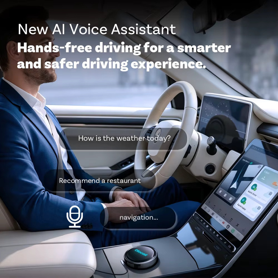 OTTOCAST P3 PRO Ai Box Android 13 TV-Box mit kabellosem CarPlay und Android Auto, schwarzer Adapter mit KI-Sprachassistent für YouTube, Netflix und TikTok via Wi-Fi und Bluetooth - Bild 3