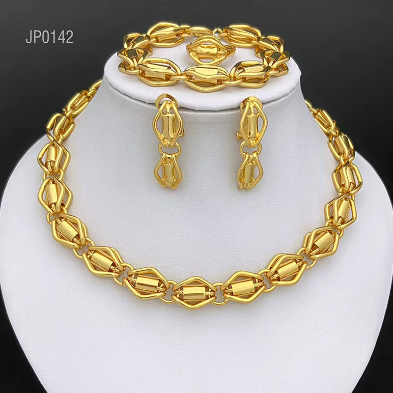 Dubai Nigeria Schmuck-Set, Perle, 18 Karat vergoldet, Damen - Bild 1