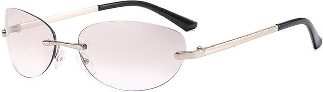 Sonnenbrille, randlos, oval, Metall, getönte Farblinse - Bild 1