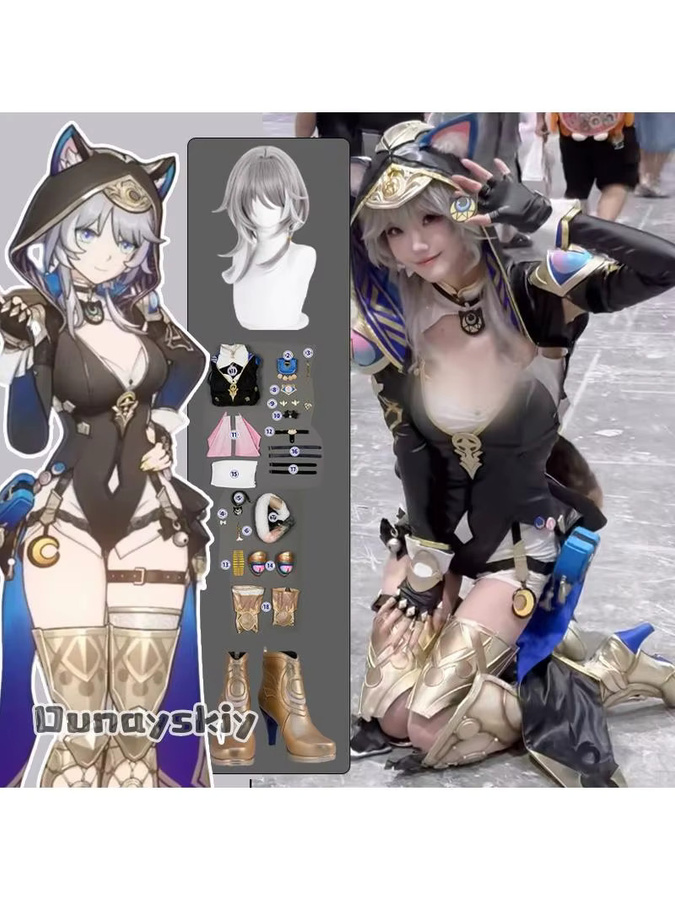 Cipher Cosplay Honkai: Star Rail Damen-Jumpsuit, Halloween-Kostüm, Zentai-Anzug - Bild 6