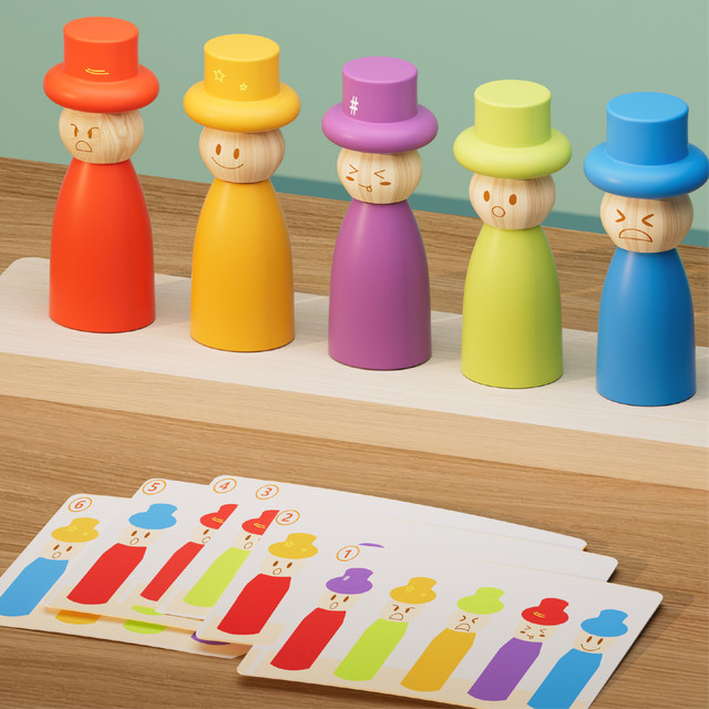 Tlewj Puppenfarb-Matching-Spiel, 5-teiliges Set, Holz, Bunt / Mehrfarbig - Bild 1
