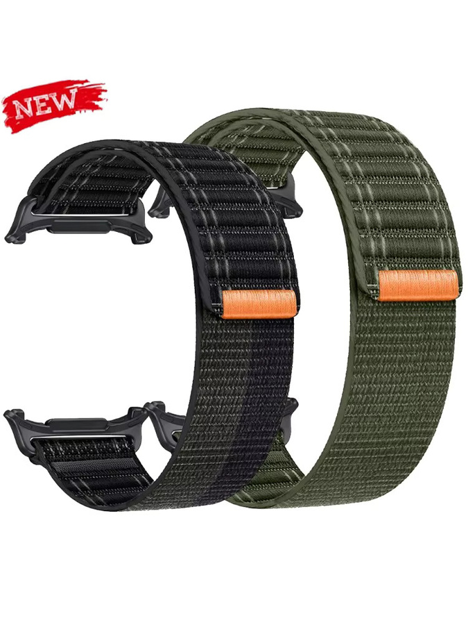 CAOWTAN Uhrenarmband Nylon, Schwarz, Unisex, für Samsung Galaxy Watch Ultra 47mm - Bild 7