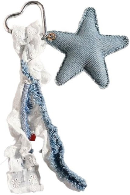 Schlüsselanhänger Denim Seestern, gray, Unisex - Bild 1