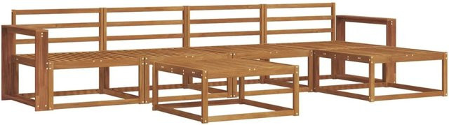 vidaXL Outdoor-Sofagarnitur 6-teilig aus Akazie Massivholz in Braun mit Latten-Design - Bild 1