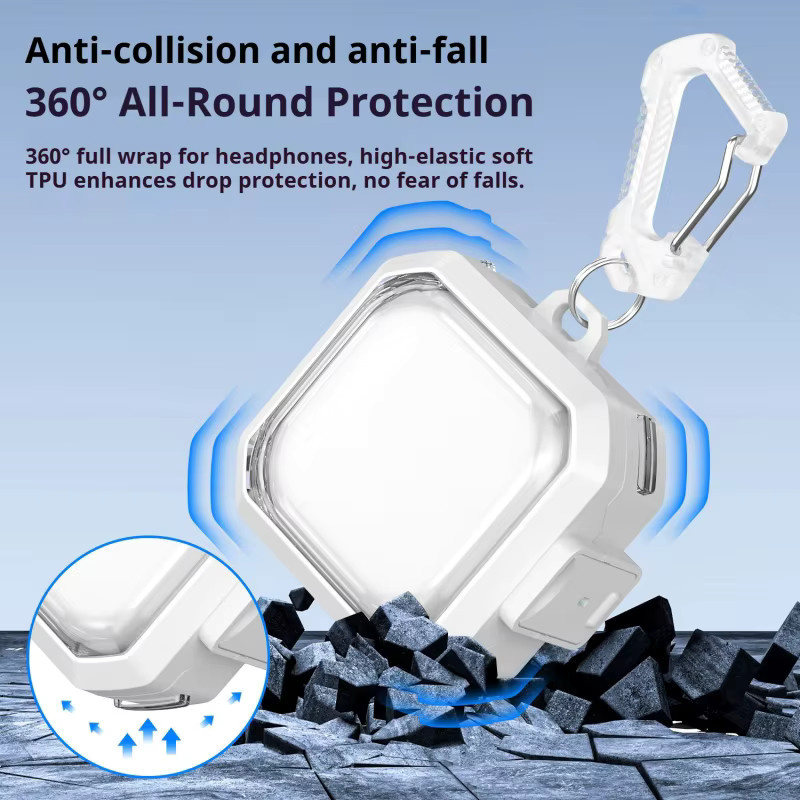 DIXSG Schutzhülle für Galaxy Buds 4 / 4 Pro mit transparentem Deckel und Sicherheitsverschluss in Blau und Transparent - Bild 5