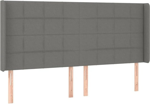 vidaXL LED Kopfteil Dunkelgrau mit USB-Ladeanschluss und integrierter Beleuchtung, B: 203 cm, H: 118 cm, T: 16 cm - Bild 1