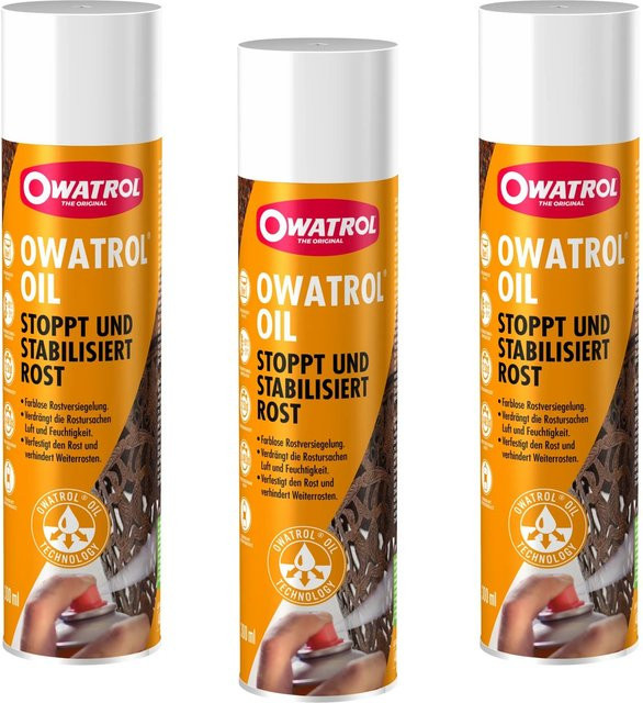 OWATROL OIL Rostschutz Spray als transparente Grundierung für Metall und Kfz, 3 x 0,3 l - Bild 1