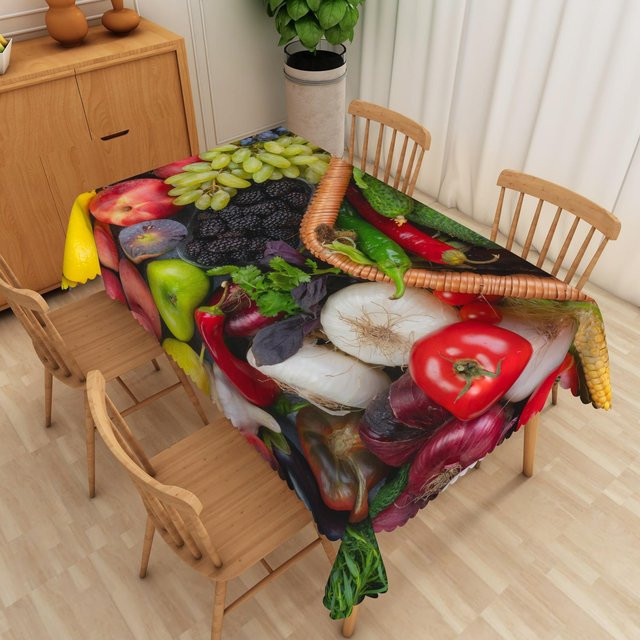 Wasserdichte Tischdecke von JMG Household Supplies mit Früchte und Gemüse Print, rechteckig, Mehrfarbig, B/T: 90 x 140 cm - Bild 1