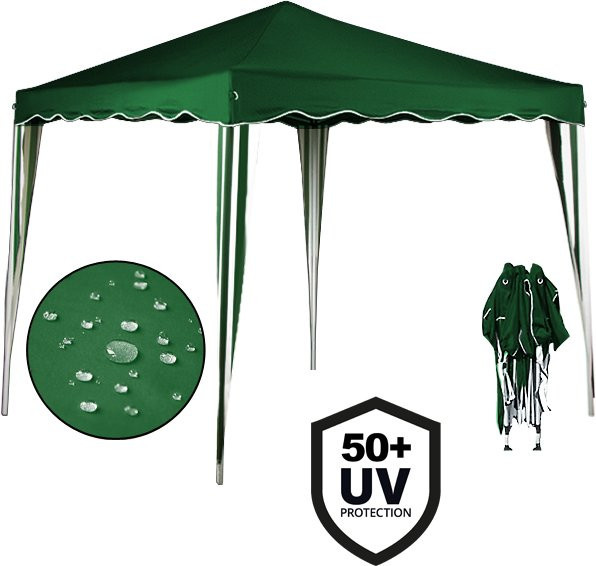 Casaria Deuba Faltpavillon Capri in Grün mit Maßen B: 300 cm x T: 300 cm x H: 250 cm - Bild 1
