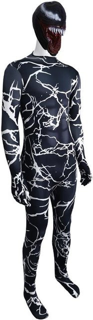 CopperKettle Venom Cosplay Kostüm, Jumpsuit-Design, Grau, 140cm - Bild 1