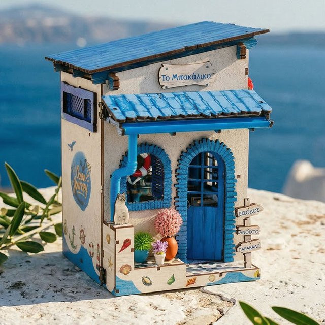 zuuton DIY Miniatur-Puppenhaus-Set, 3D Holzpuzzle Landhaus-Modell, mit LED-Beleuchtung, ab 14 Jahren - Bild 1