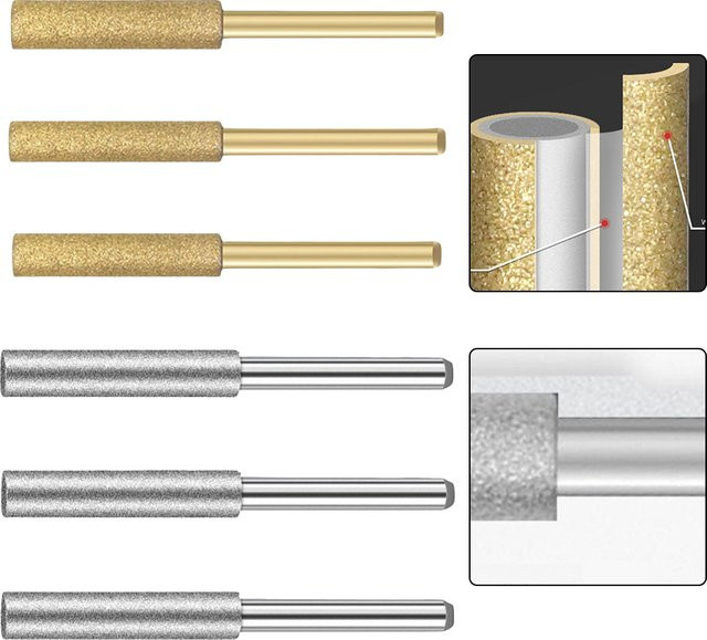 DAZZLEEX 12er Set Kettensäge Spitzer mit Beschichtung für 4 mm, 4,8 mm und 5,5 mm zum Schleifen und Gravieren - Bild 1