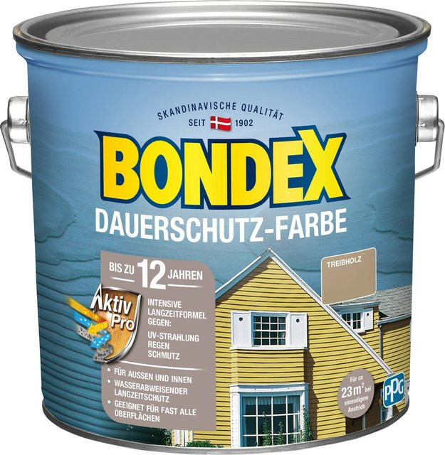 Bondex Dauerschutz-Farbe Treibholz seidenglänzend braun 2,5 l - Bild 1