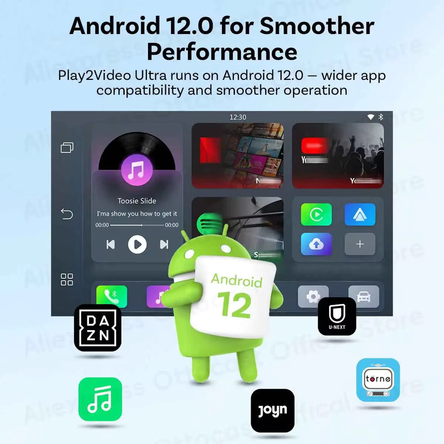 OTTOCAST Play2Video Ultra Kabelloser CarPlay und Android Auto Adapter mit Netflix und YouTube Unterstützung in Schwarz - Bild 1