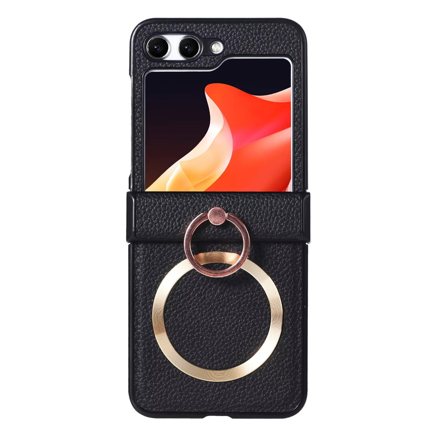 Diamond Ring Bracket Hülle für Samsung Galaxy Z Flip 4 5 6 7 mit Magnetständer in Schwarz - Bild 2